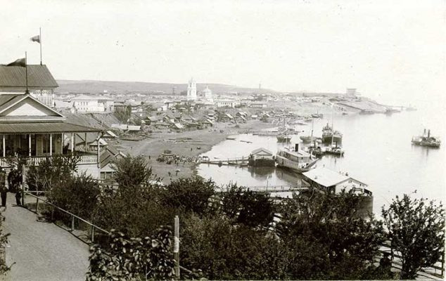 Вид на Волгу и пристани у Камышина (начало XX века)
