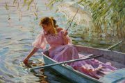«Девушка на лодке» (художник Александр Аверин)