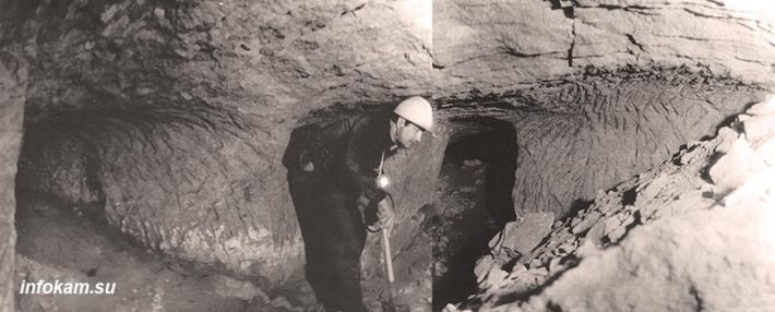 Камышин. Исследование пещер Уракова бугра (1982 год, совмещены две фотографии)