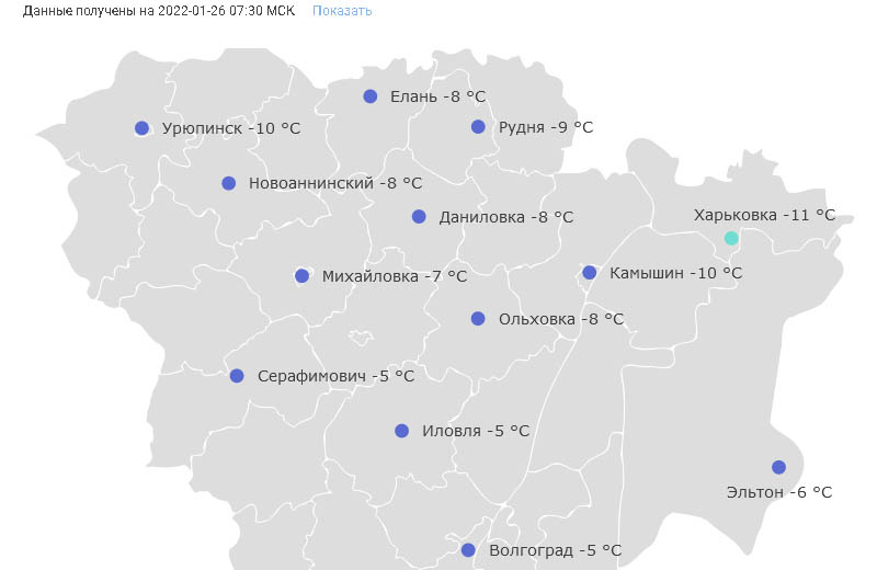 Погода в камышине карта