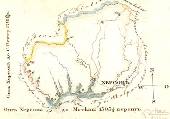 Херсонская губерния на карте 1913 года