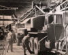Сборочный цех Камышинского кранового завода, главный конвейер сборки автокранов модели К-162