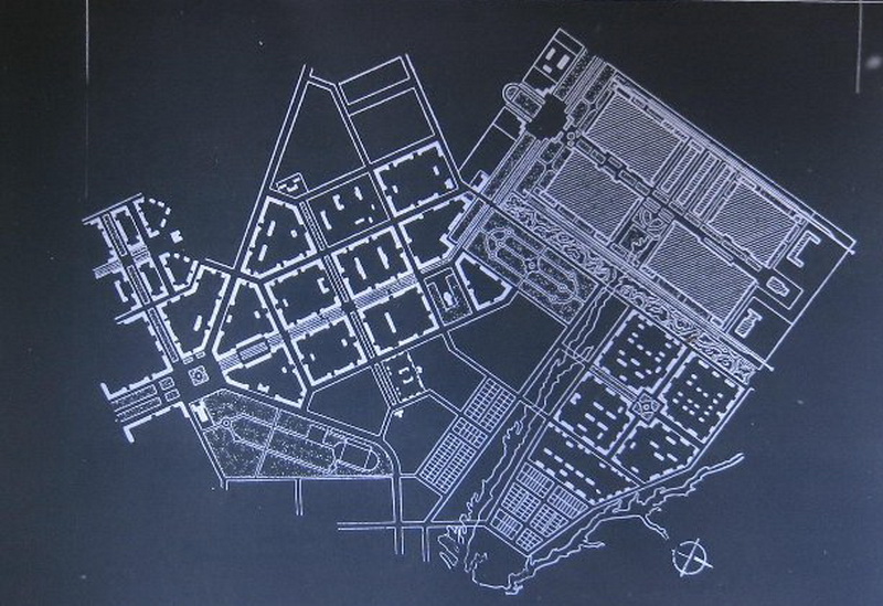 Хлопчатобумажный комбинат в г. Камышине. Схема планировки жилого поселка и промышленной площадки (Госкаталог)