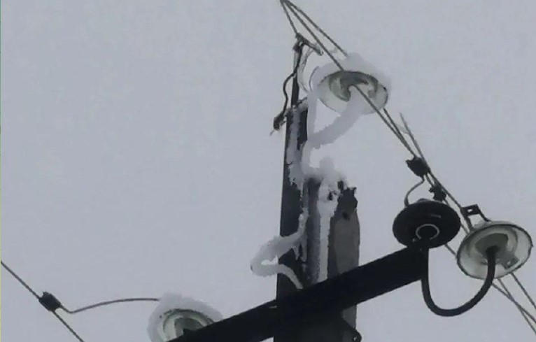 лед, зима, ЛЭП